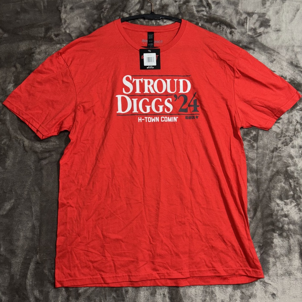 BreakingT Stroud Diggs '24 H-Town Comin Graphic T-Shirt Mens XL NWT